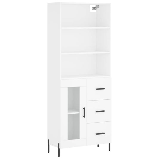 Highboard White 69.5x34x180 cm Engineered Wood