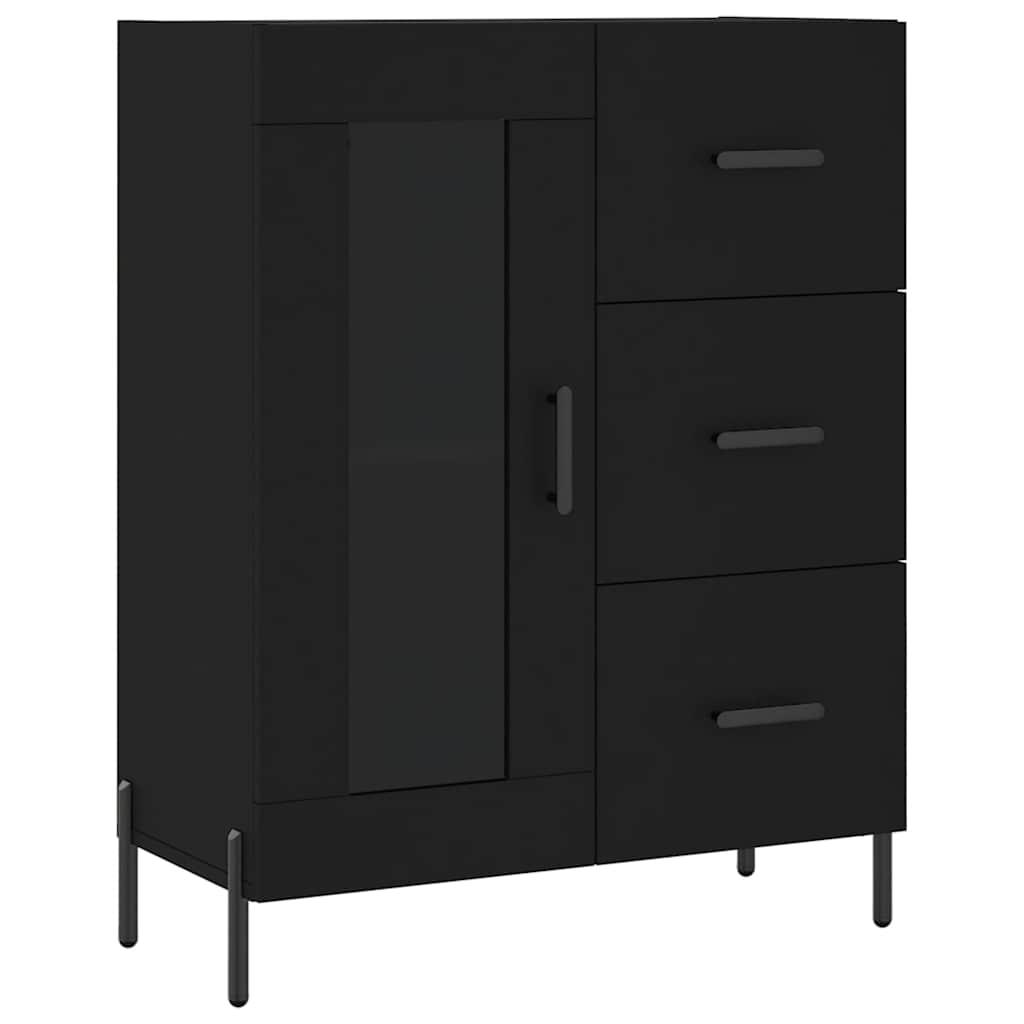 Highboard Black 69.5x34x180 cm Engineered Wood