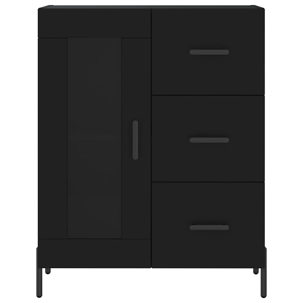 Highboard Black 69.5x34x180 cm Engineered Wood