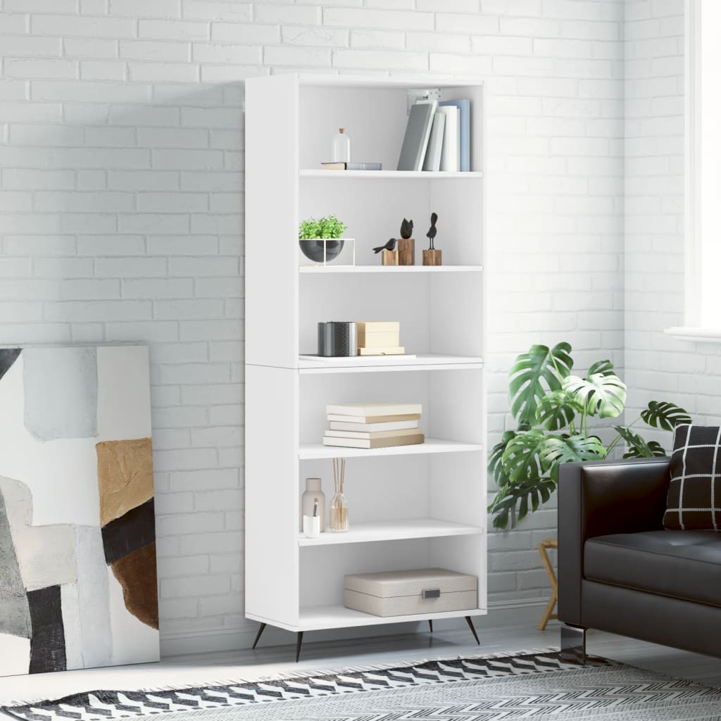 Highboard White 69,5x32,5x180 cm Engineered Wood