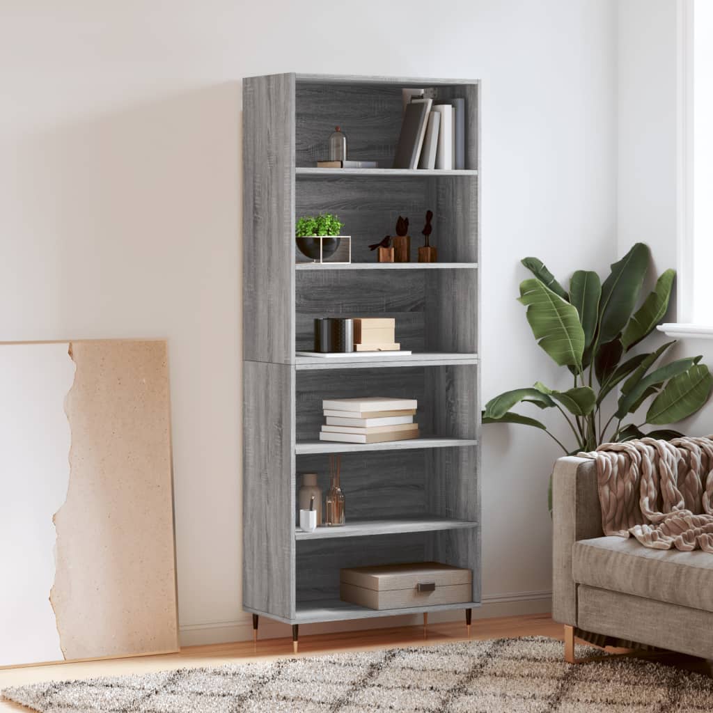 Highboard Grey Sonoma 69,5x32,5x180 cm Engineered Wood