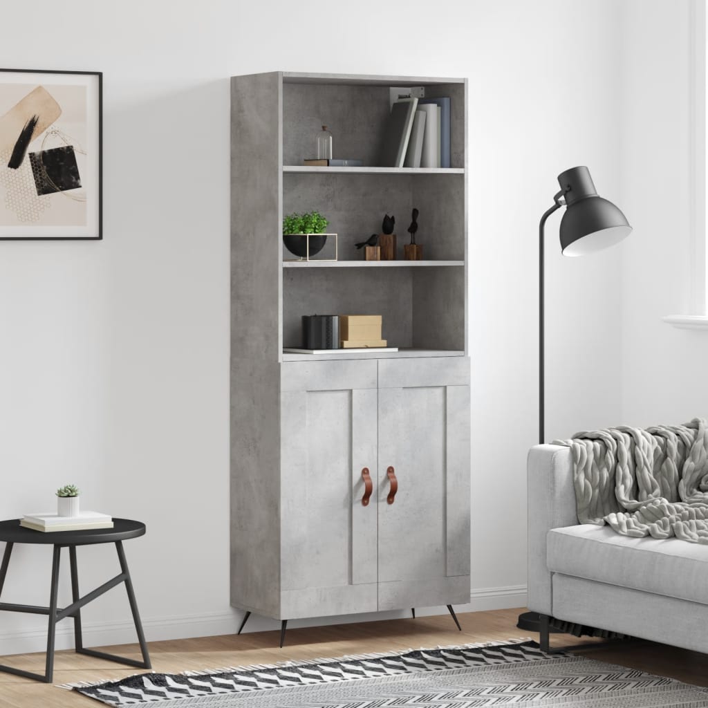 Highboard Concrete Grey 69,5x34x180 cm Engineered Wood