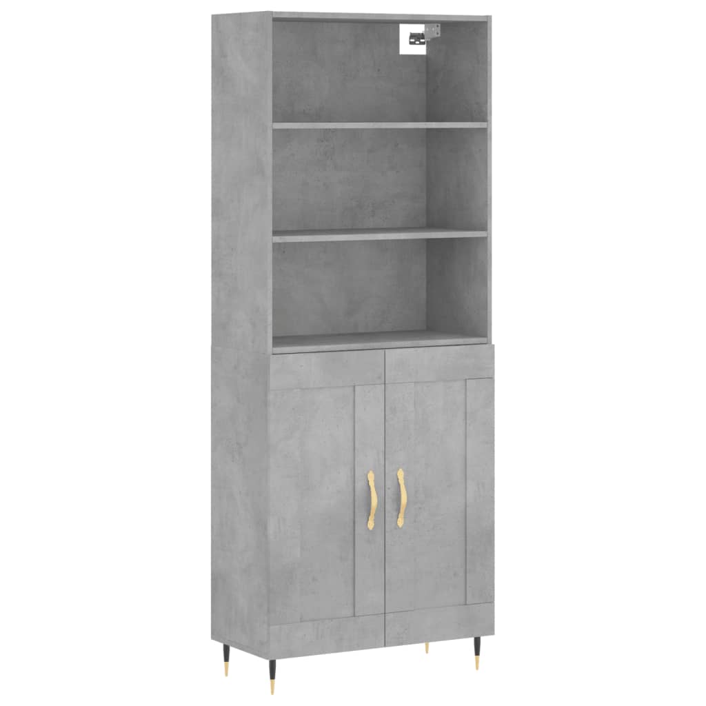 Highboard Concrete Grey 69,5x34x180 cm Engineered Wood