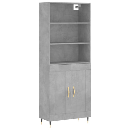 Highboard Concrete Grey 69,5x34x180 cm Engineered Wood