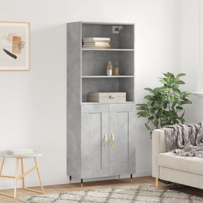 Highboard Concrete Grey 69,5x34x180 cm Engineered Wood