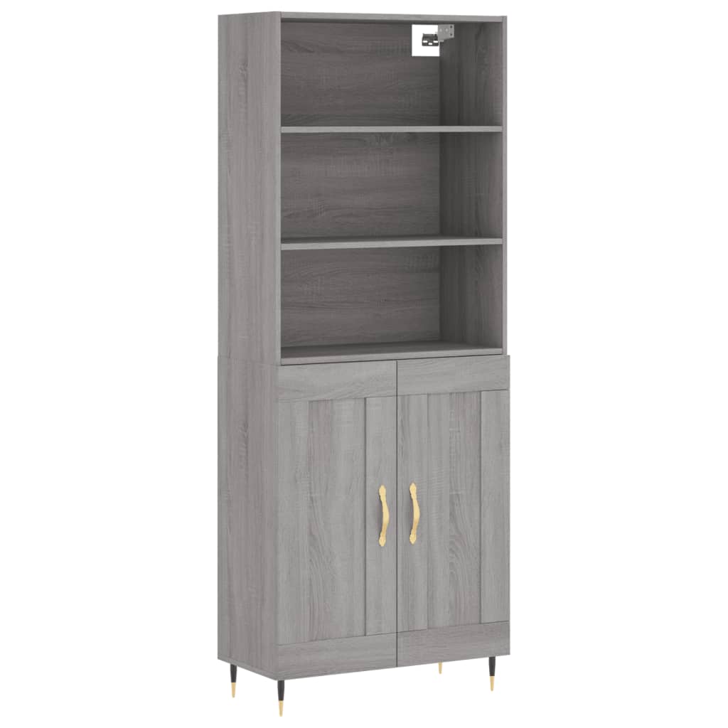 Highboard Grey Sonoma 69,5x34x180 cm Engineered Wood