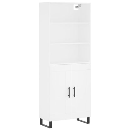 Highboard White 69.5x34x180 cm Engineered Wood
