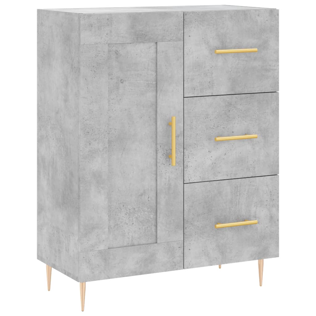 Highboard Concrete Grey 69.5x34x180 cm Engineered Wood