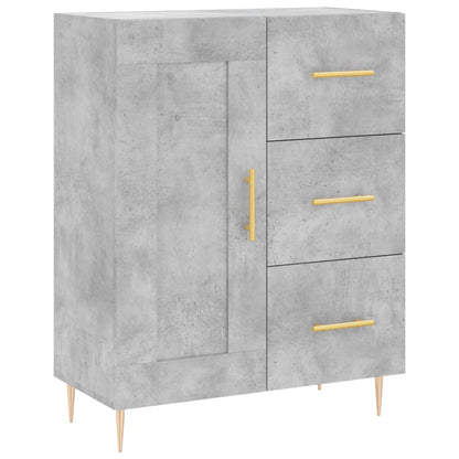 Highboard Concrete Grey 69.5x34x180 cm Engineered Wood