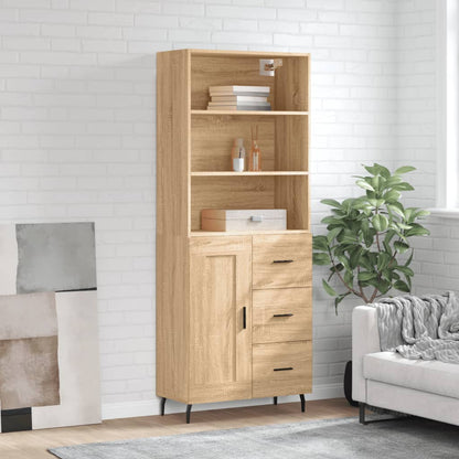 Highboard Sonoma Oak 69.5x34x180 cm Engineered Wood