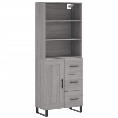 Highboard Grey Sonoma 69,5x34x180 cm Engineered Wood