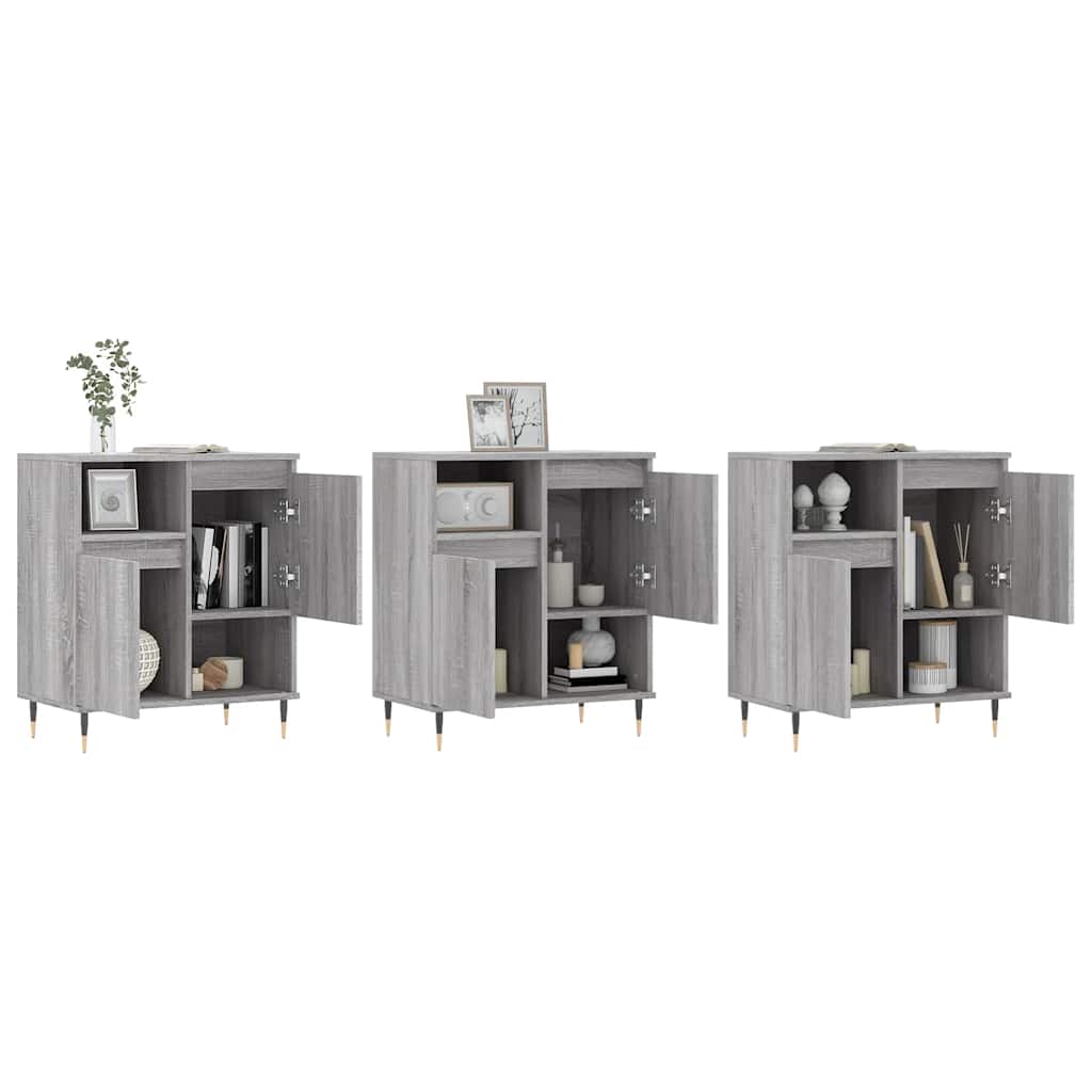 Sideboards 3 pcs Grey Sonoma Engineered Wood
