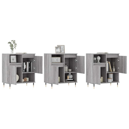 Sideboards 3 pcs Grey Sonoma Engineered Wood