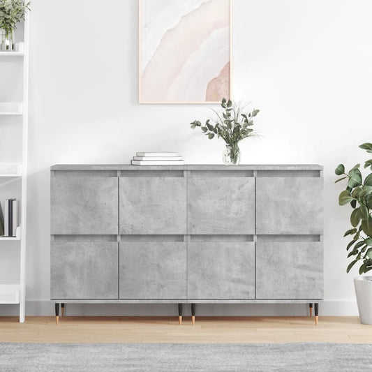 Sideboards 2 pcs Concrete Grey Engineered Wood