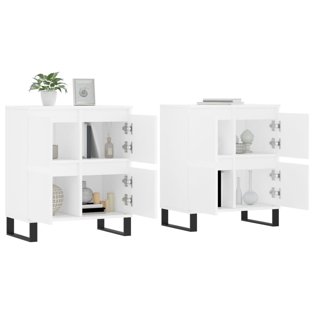 Sideboards 2 pcs White Engineered Wood