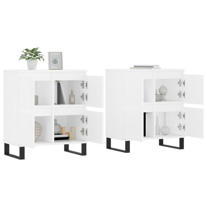 Sideboards 2 pcs White Engineered Wood