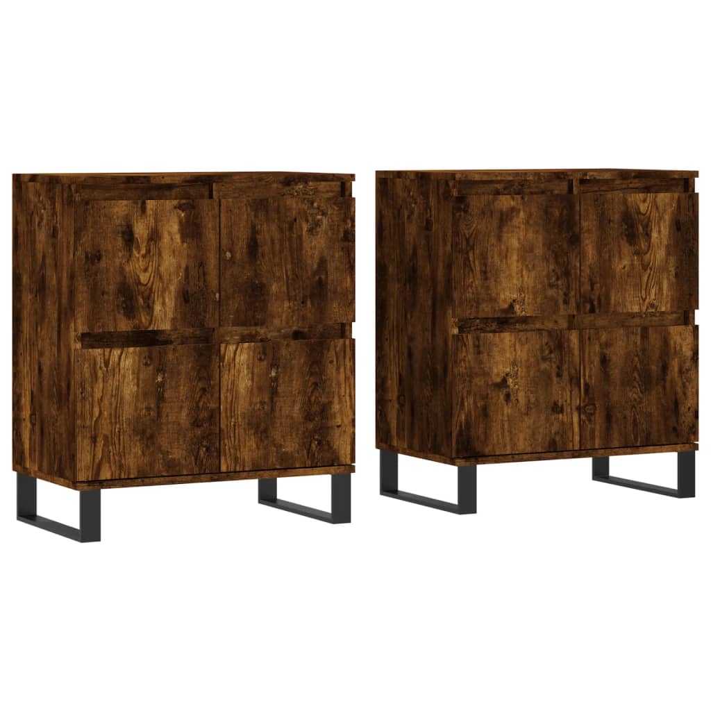 Sideboards 2 pcs Smoked Oak Engineered Wood
