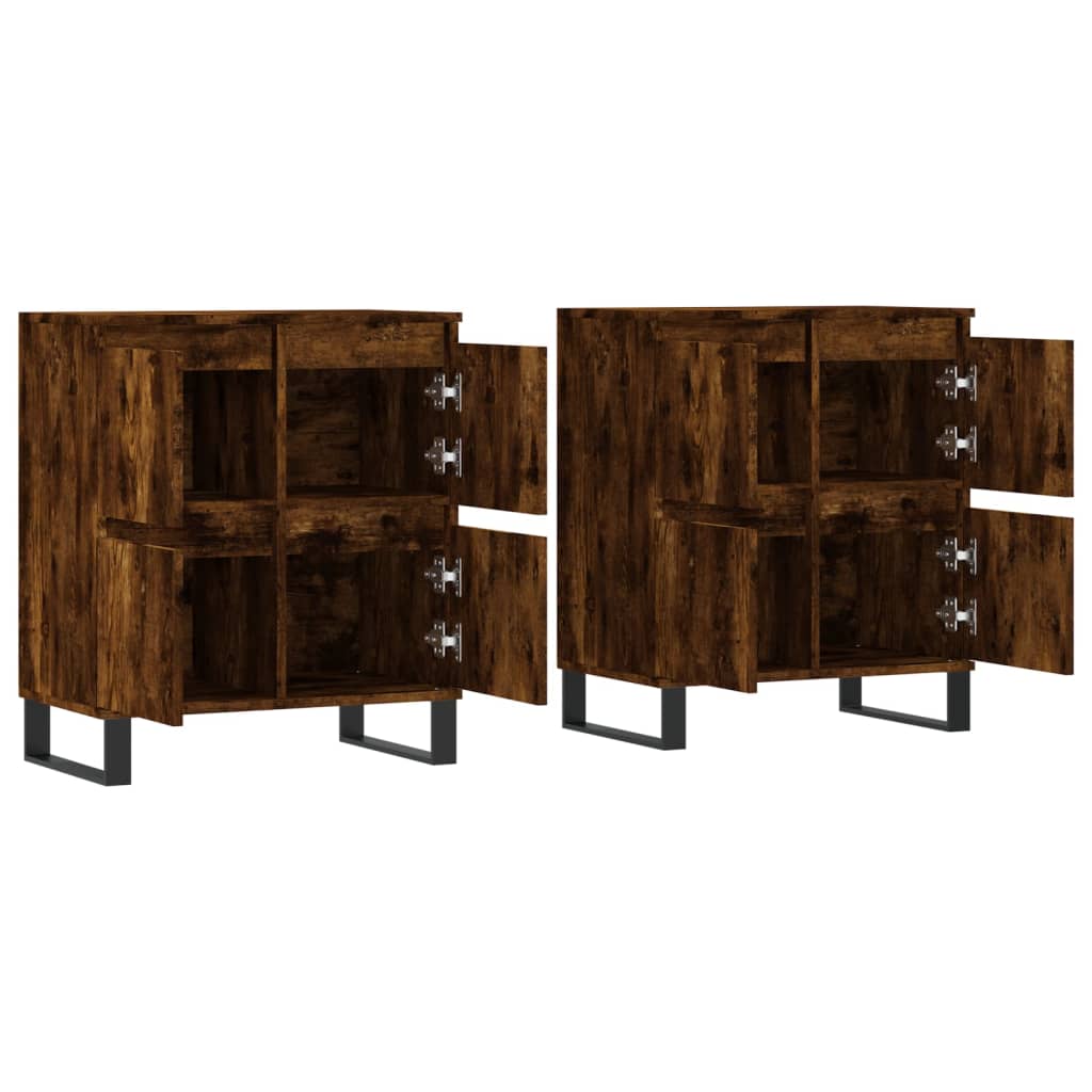 Sideboards 2 pcs Smoked Oak Engineered Wood