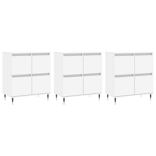 Sideboards 3 pcs White Engineered Wood