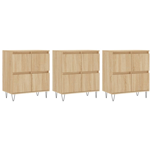 Sideboards 3 pcs Sonoma Oak Engineered Wood