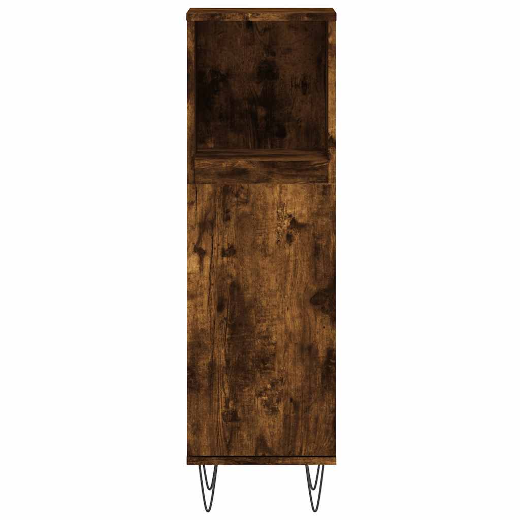 3 Piece Bathroom Furniture Set Smoked Oak Engineered Wood