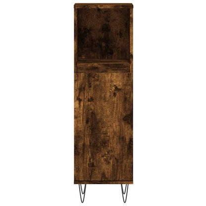 3 Piece Bathroom Furniture Set Smoked Oak Engineered Wood