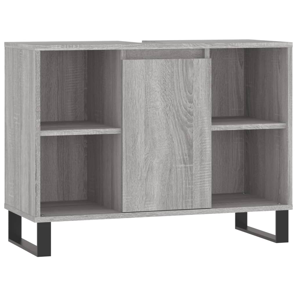 3 Piece Bathroom Furniture Set Grey Sonoma Engineered Wood
