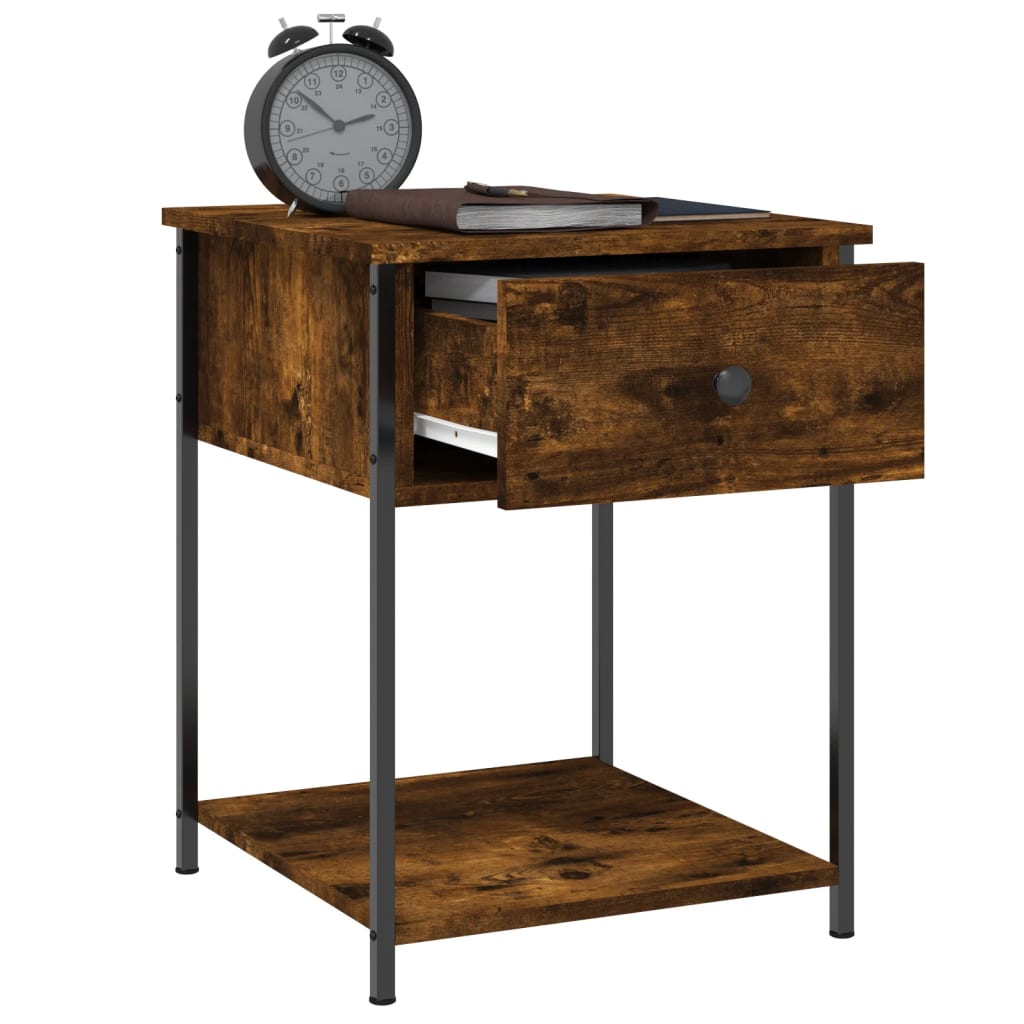 Bedside Table Smoked Oak 44x45x58 cm Engineered Wood