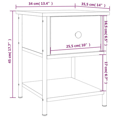 Bedside Table Grey Sonoma 34x35.5x45 cm Engineered Wood