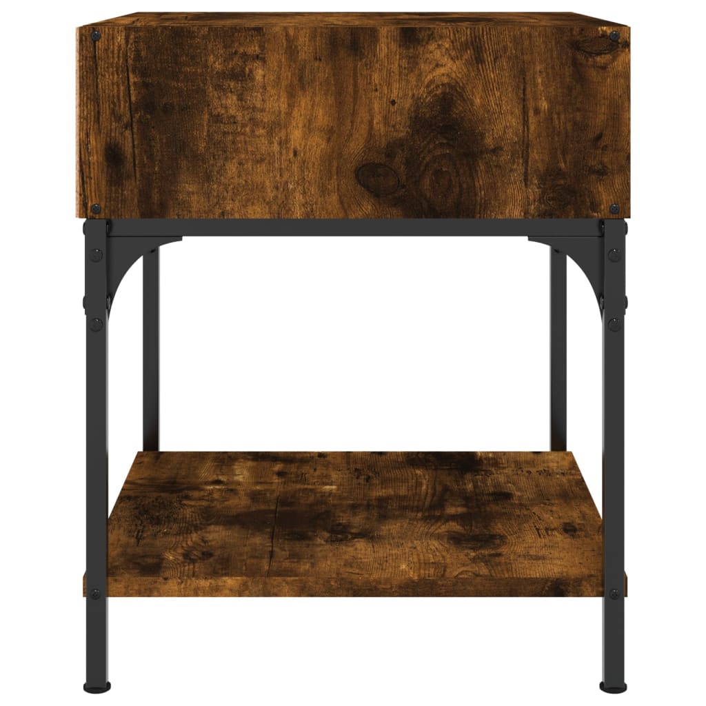 Bedside Table Smoked Oak 40x41x50 cm Engineered Wood