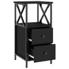 Bedside Cabinet Black 34x35.5x70 cm Engineered Wood