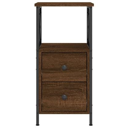 Bedside Cabinet Brown Oak 34x35.5x70 cm Engineered Wood
