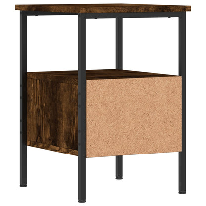 Bedside Cabinet Smoked Oak 34x36x50 cm Engineered Wood
