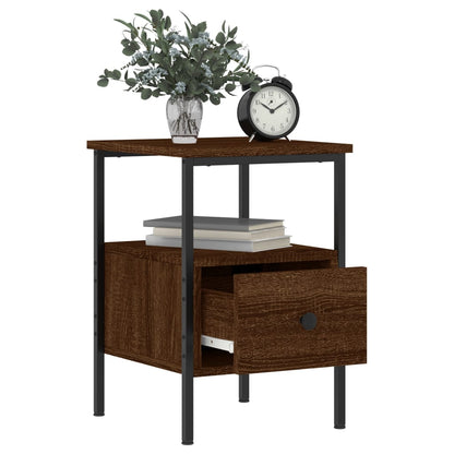 Bedside Cabinet Brown Oak 34x36x50 cm Engineered Wood