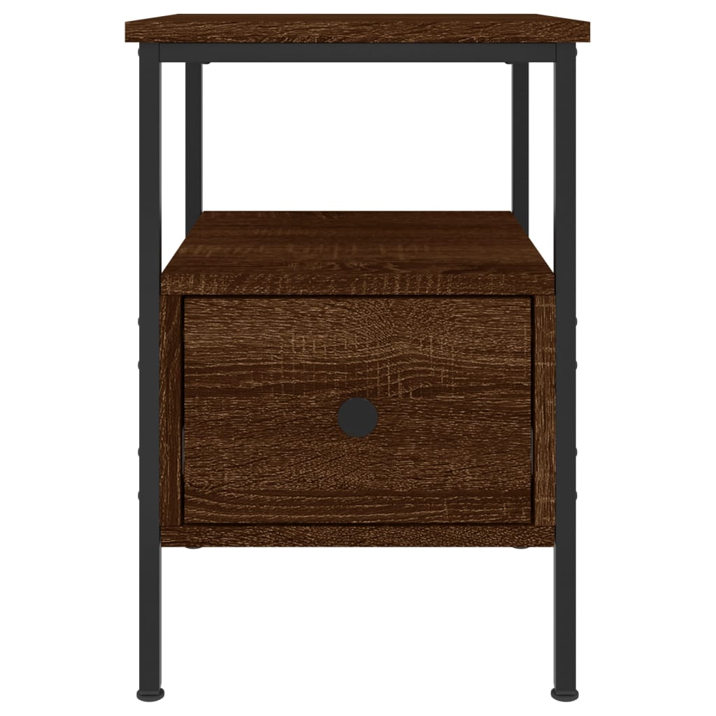 Bedside Cabinet Brown Oak 34x36x50 cm Engineered Wood
