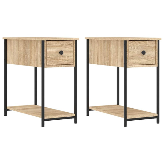 Bedside Cabinet | Set of 2 | Sonoma oak | Engineered wood, iron | Compact