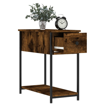 Bedside Cabinet | Set of 2 | Smoked Oak | Engineered wood, iron