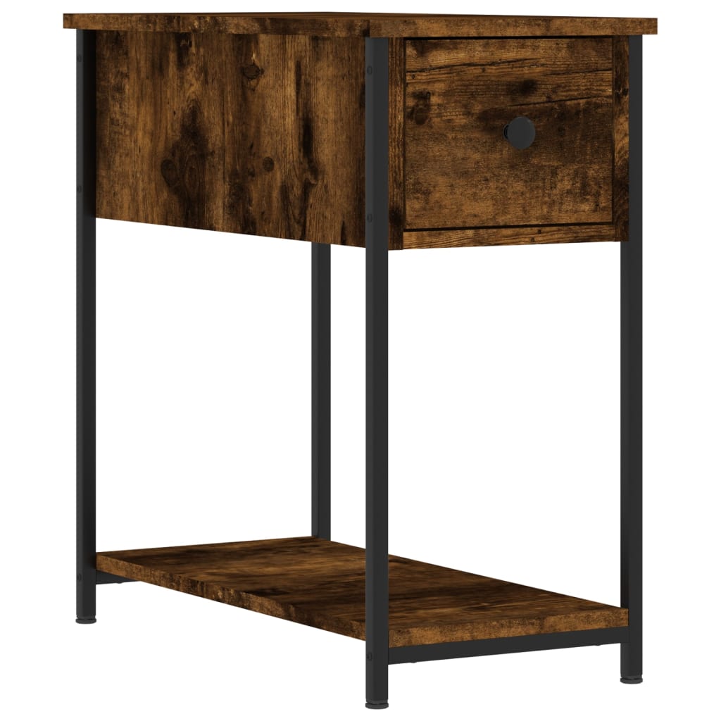 Bedside Cabinet | Set of 2 | Smoked Oak | Engineered wood, iron