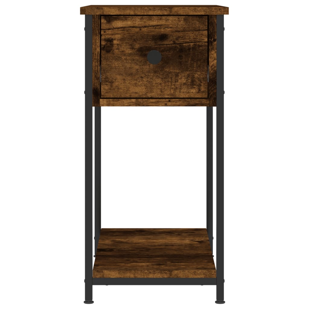 Bedside Cabinet | Set of 2 | Smoked Oak | Engineered wood, iron