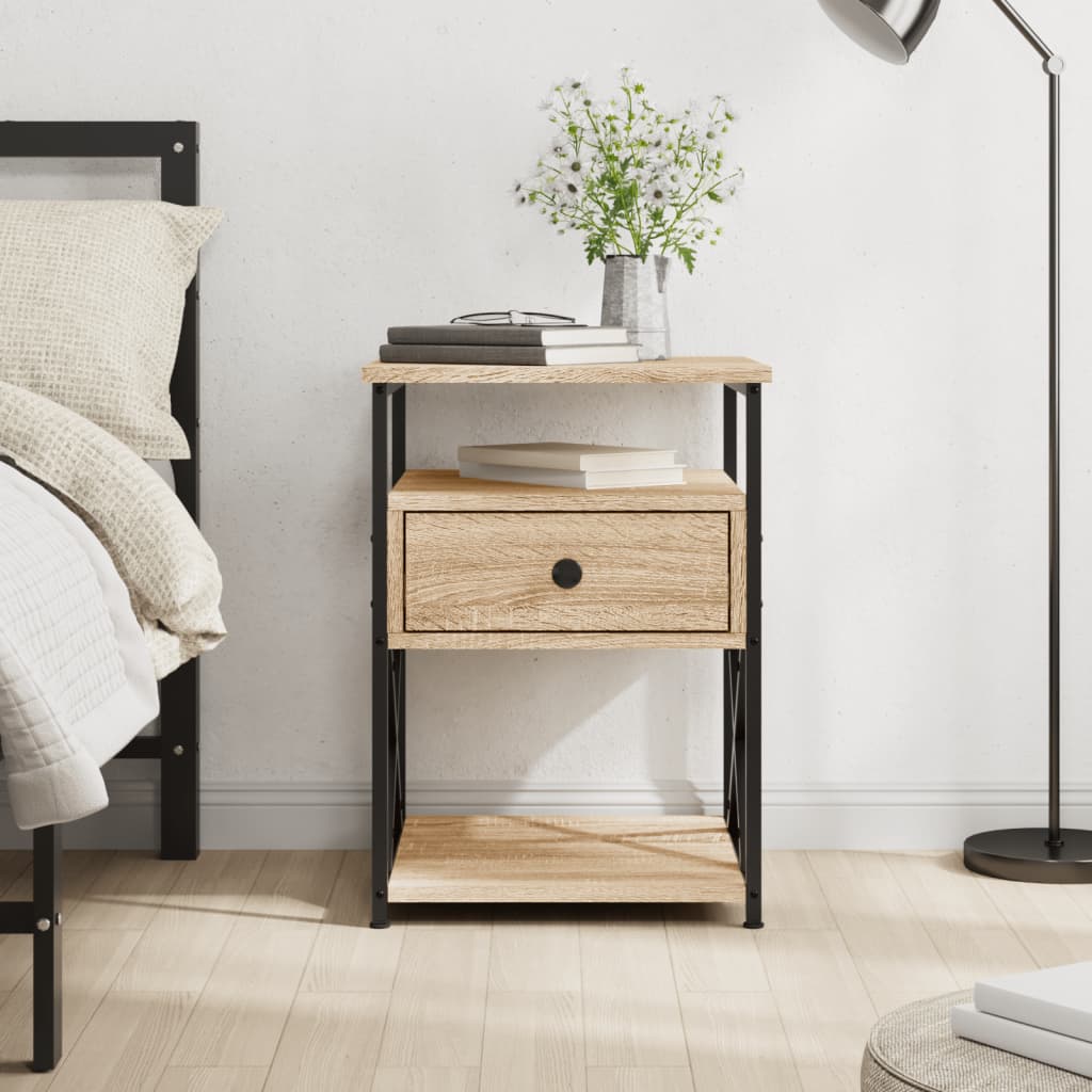 Bedside Cabinet | Sonoma Oak | Engineered wood, iron | 40x42x55 cm