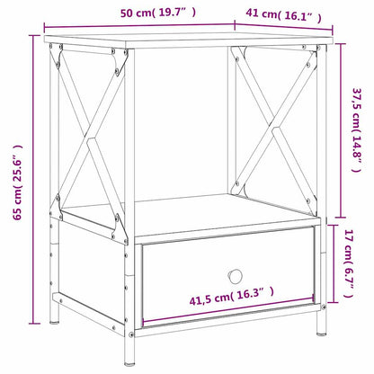Bedside Tables 2 pcs Grey Sonoma 50x41x65 cm Engineered Wood