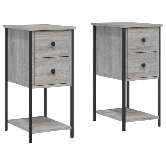 Bedside Cabinets 2 pcs Grey Sonoma 32x42x70 cm Engineered Wood