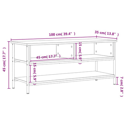 TV Cabinet Smoked Oak 100x35x45 cm Engineered Wood