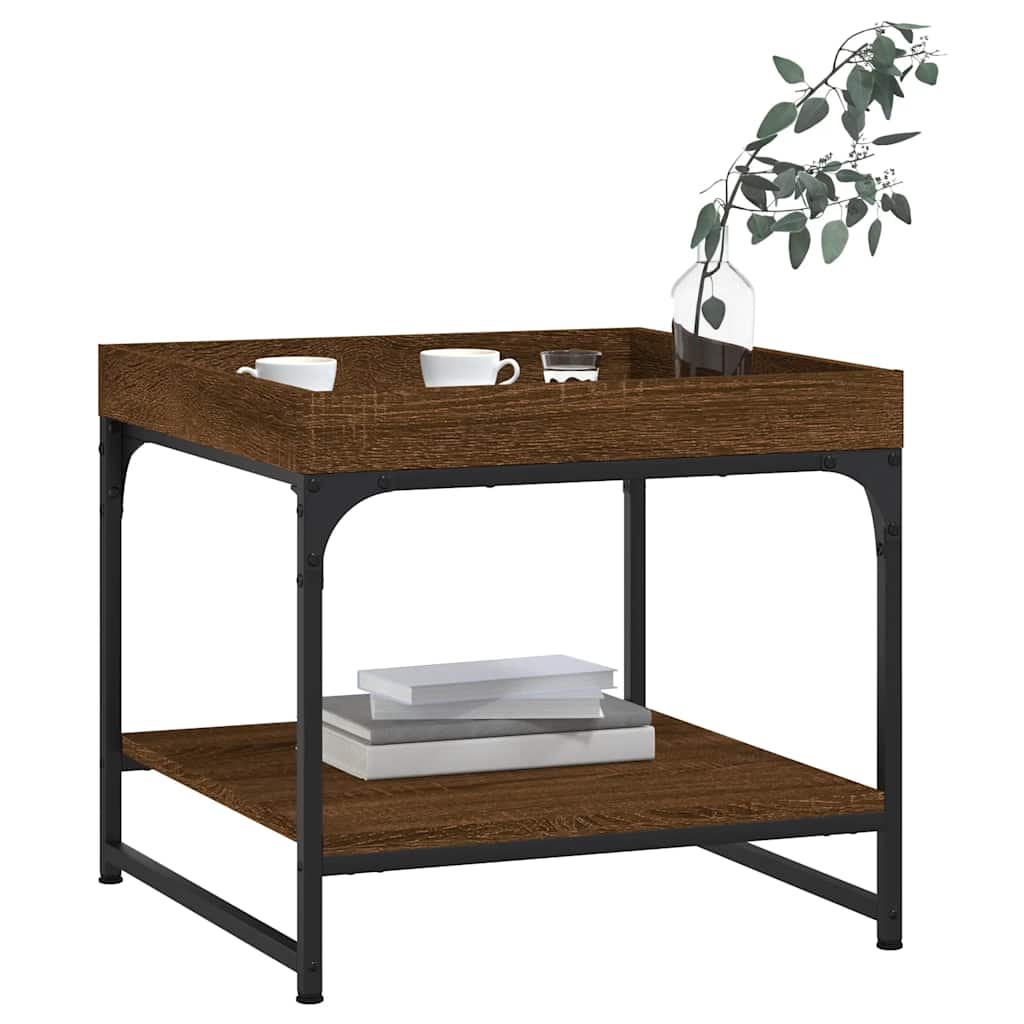 Coffee Table Brown Oak 49.5x49.5x45 cm Engineered Wood