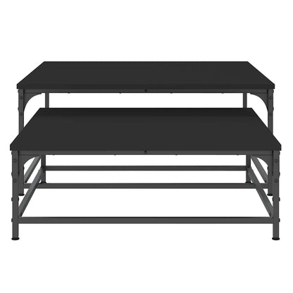 Nesting Coffee Tables 2 pcs Black Engineered Wood
