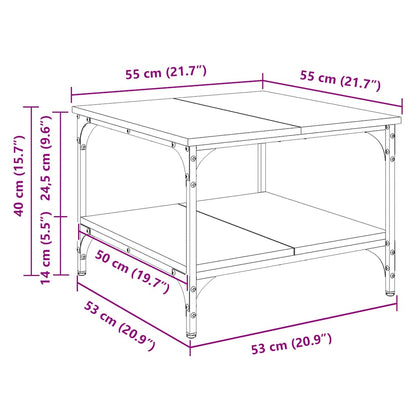 Coffee Table Smoked Oak 55x55x40 cm Engineered Wood