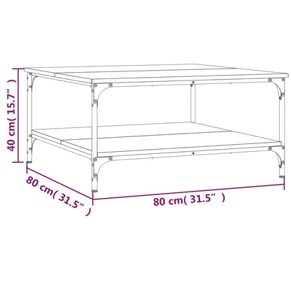 Coffee Table Black 80x80x40 cm Engineered Wood