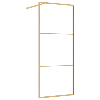 Walk-in Shower Wall with Clear ESG Glass Gold 80x195 cm