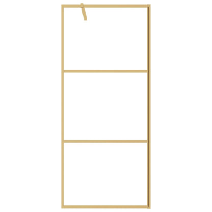 Walk-in Shower Wall with Clear ESG Glass Gold 80x195 cm