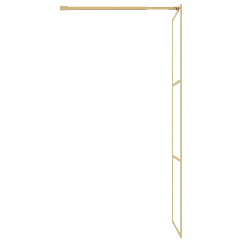 Walk-in Shower Wall with Clear ESG Glass Gold 80x195 cm